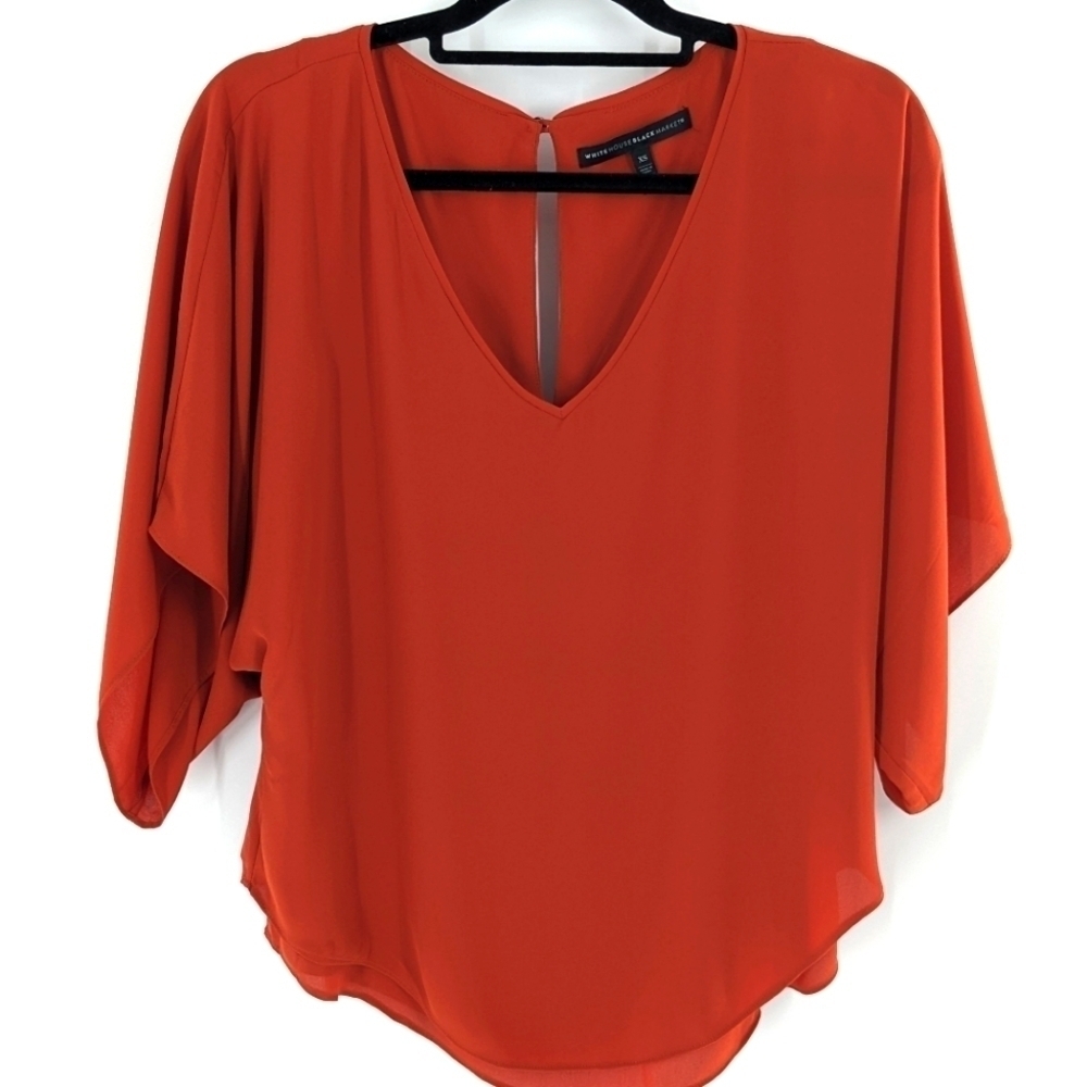 WHBM dolman sleeve burnt red blouse size XS‎